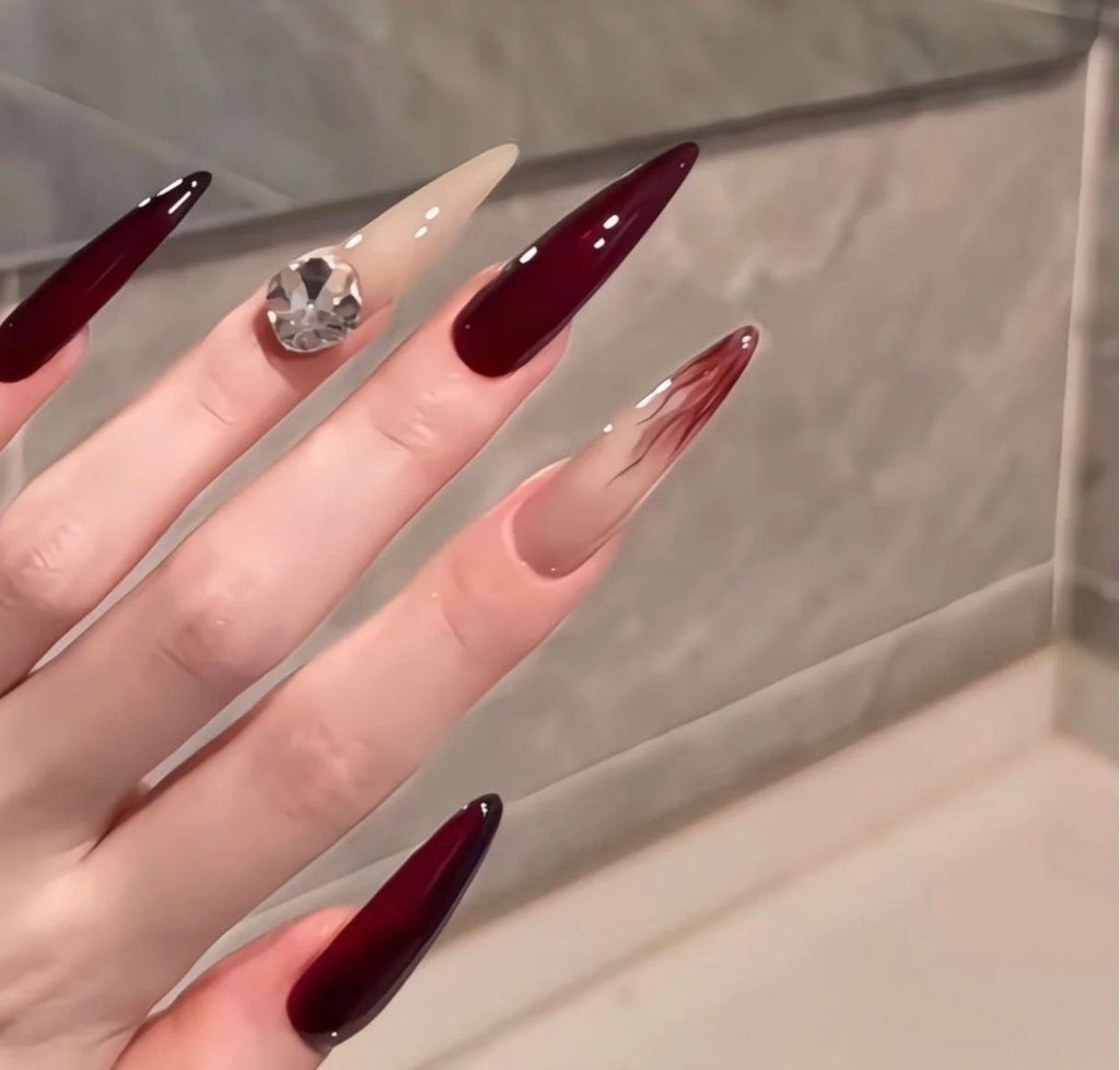 Deep Aura Vine Nails