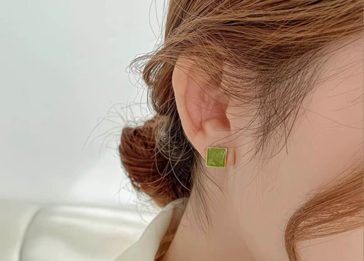 Emerald Geo Earrings