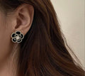 Midnight Pearl Blossom Earrings