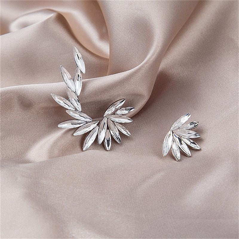 Crystal Wings Asymmetrical Earrings