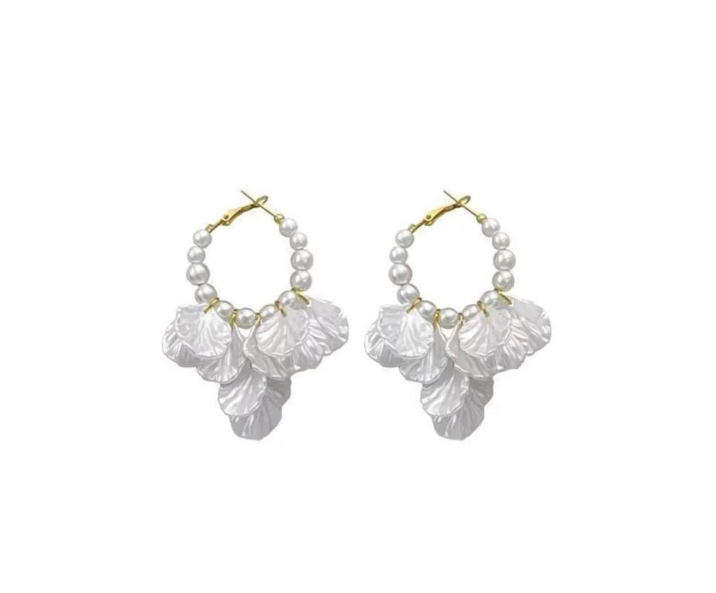 Floral Pearl Petal Earrings