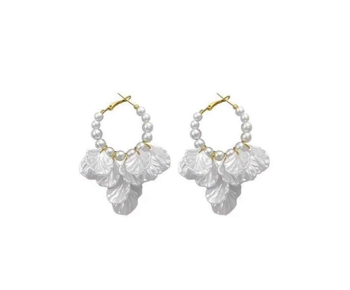 Floral Pearl Petal Earrings