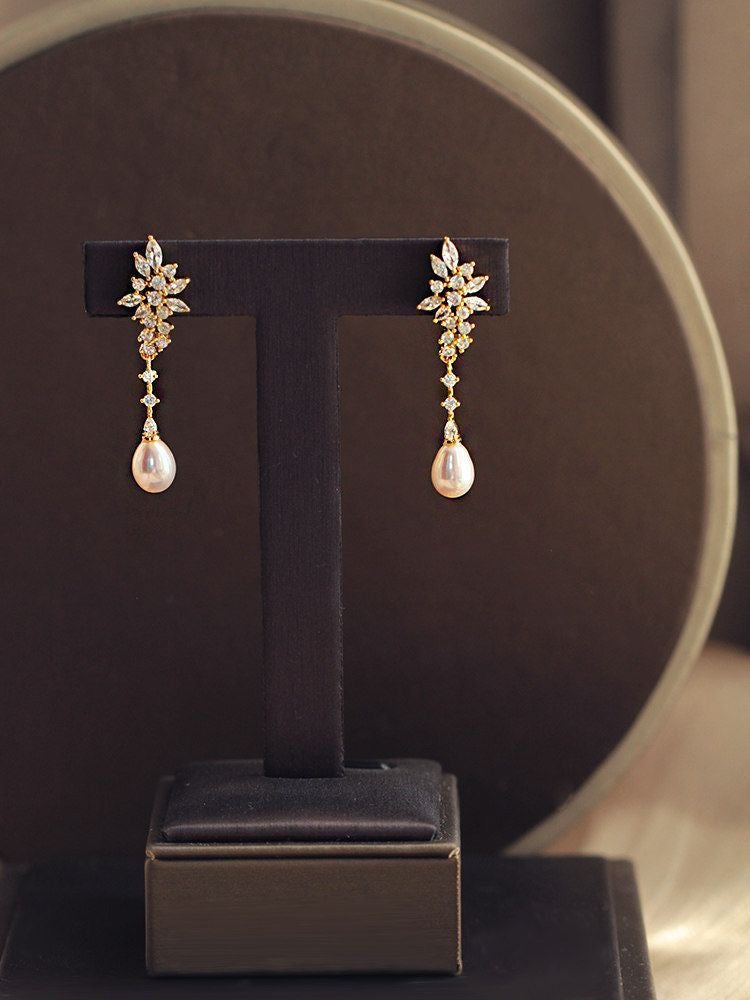 Celestial Pearl Drop Earrings