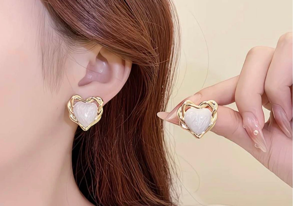 Serene Heart Drop Earrings