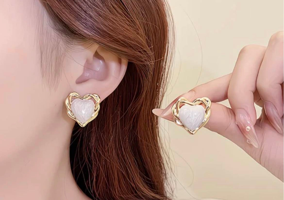 Serene Heart Drop Earrings