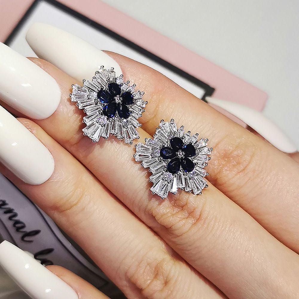 Royal Sapphire Bloom Earrings