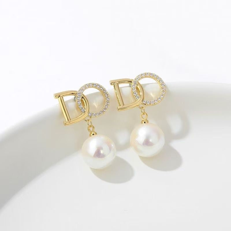 Pearl Luxe Initial Earrings