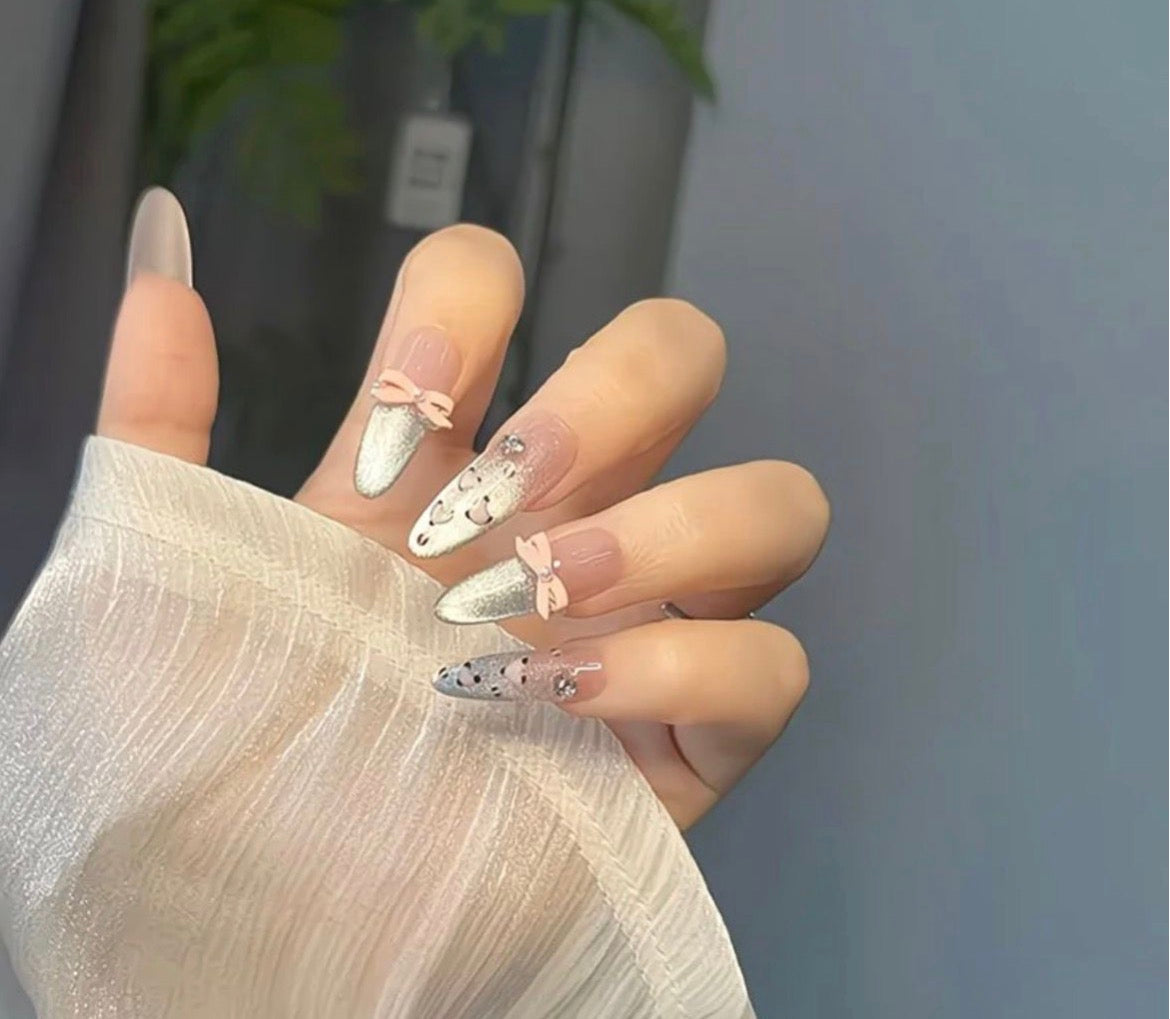 Blue Bow Dream Nails