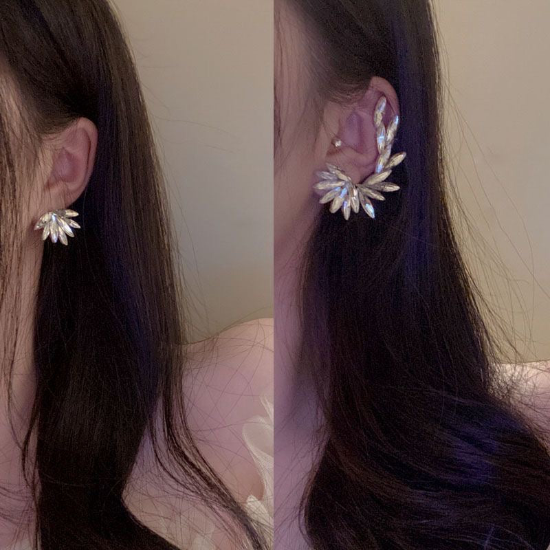 Crystal Wings Asymmetrical Earrings