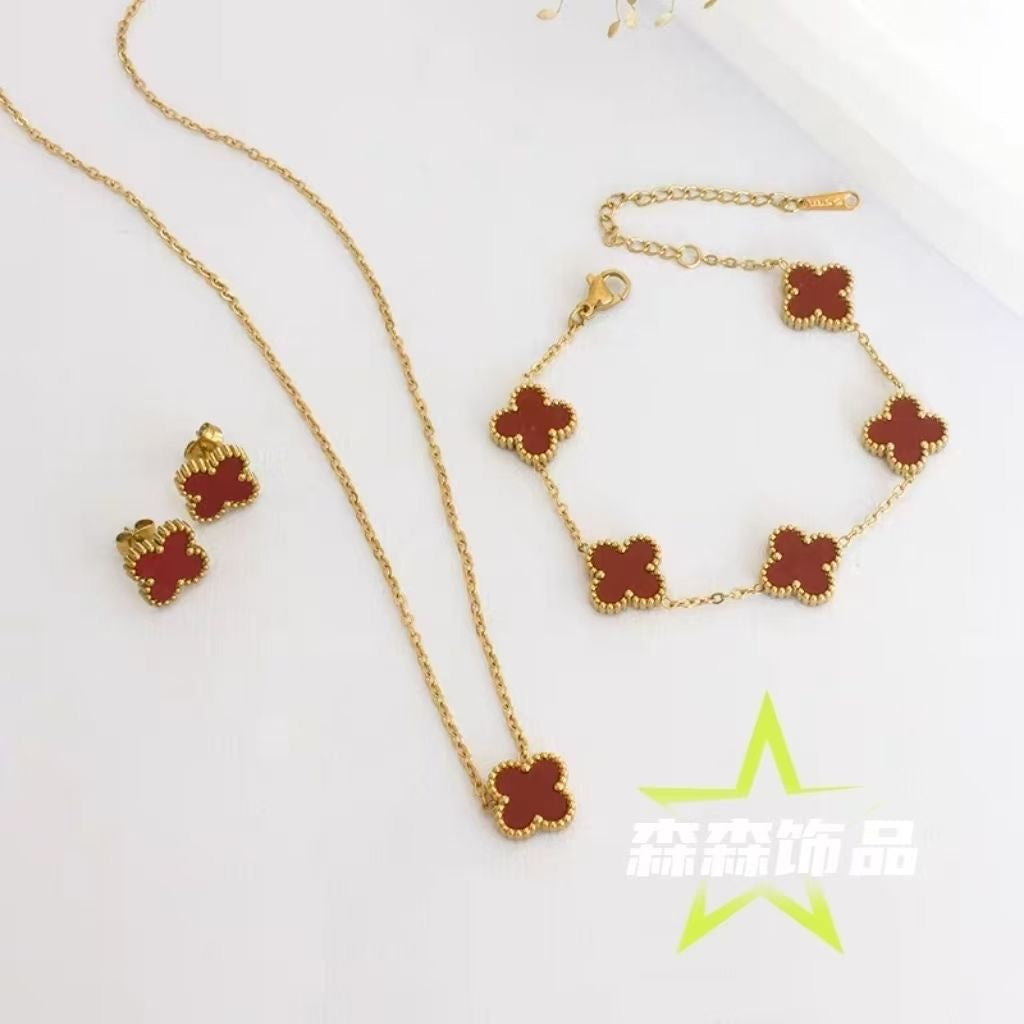 Crimson Clover Luxury Jewelry Set