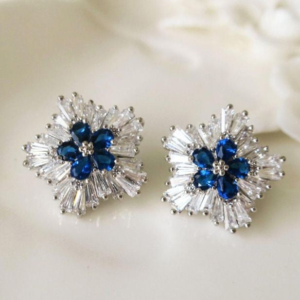 Royal Sapphire Bloom Earrings