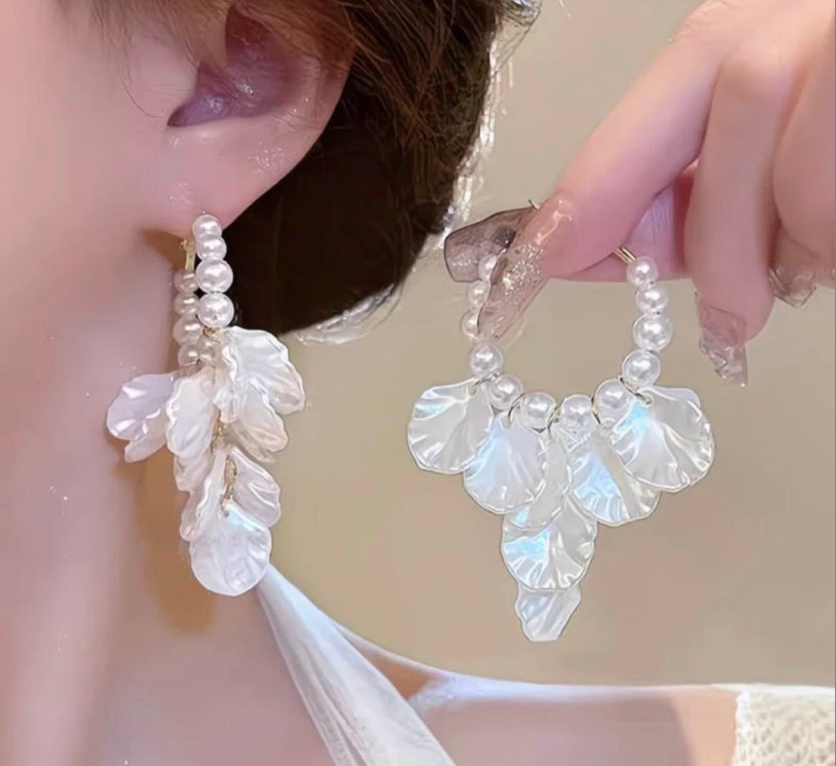 Floral Pearl Petal Earrings