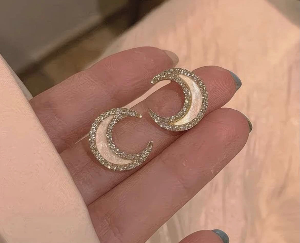 Lunar Glow Crescent Earrings