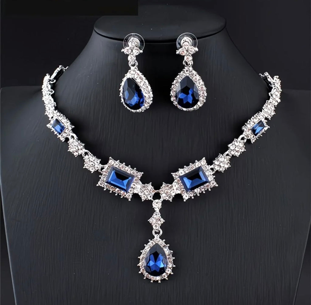 Royal Sapphire Crystal Necklace
