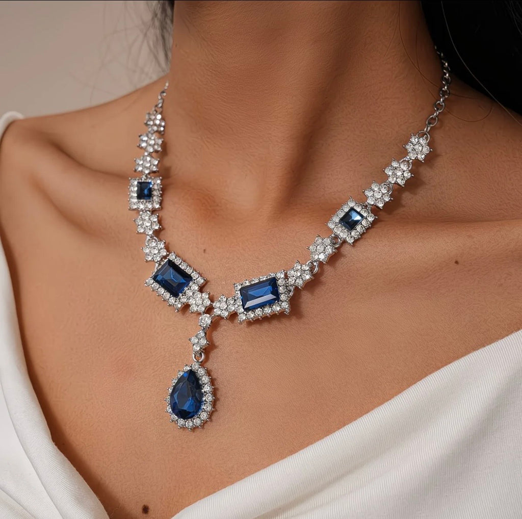 Royal Sapphire Crystal Necklace